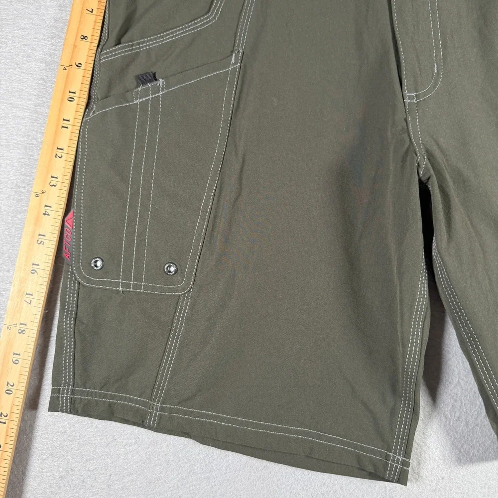 AFTCO Mens Fishing Shorts Olive Green Size 34 Nylon Stretch Cargo Utility Pliers